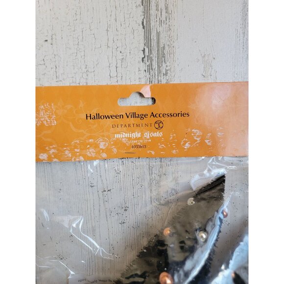 Dept 56 NEW 4033853 midnight sisals Halloween village tree set glitter - Picture 4 of 8